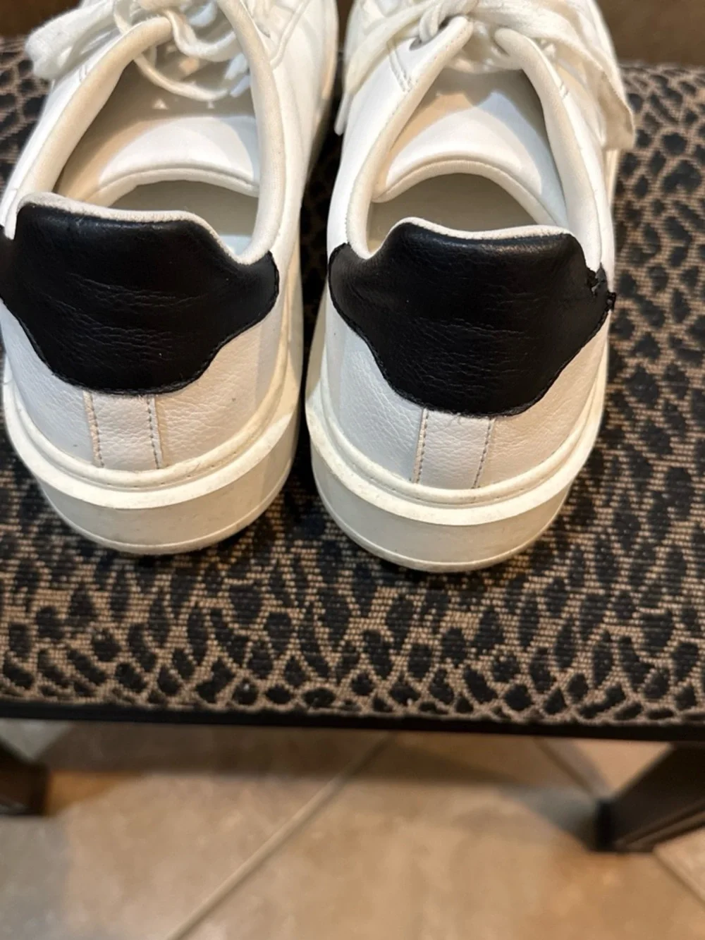 Steve Madden White Leather Lace-Up Sneakers